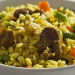 Arroz de Panela de Pressão com Moela e Legumes