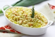Risoto de Salmão com Alho-Poró