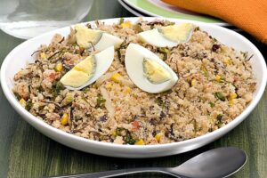 Farofa de Arroz com Carne