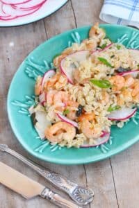 Arroz com Camarão e Rabanete